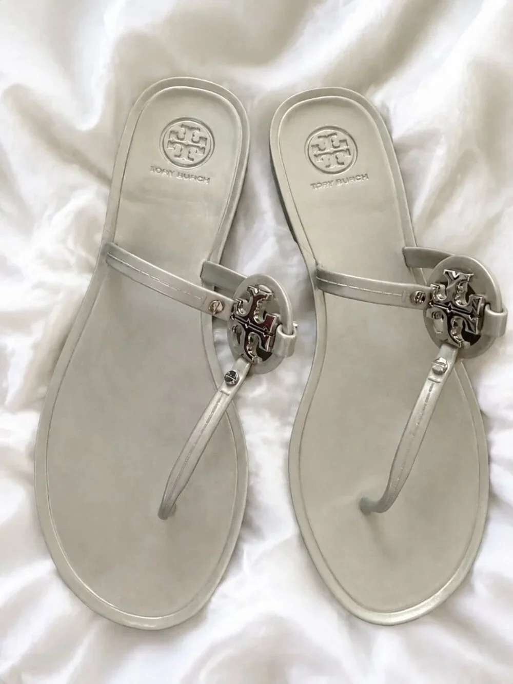 Tory Burch Mini Miller Jelly Sandals Silver